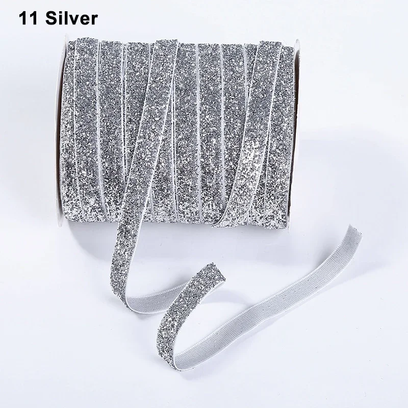 Multicolor Shimmer Glitter Velvet Ribbon for DIY Crafts and Decorative Wrapping
