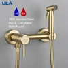 ULA Gold Bidet Faucet Toilet Faucet Stainless Steel Handheld Bidet Sprayer Set Cold Hot Water Mixer Crane Bathroom Shower Head 1