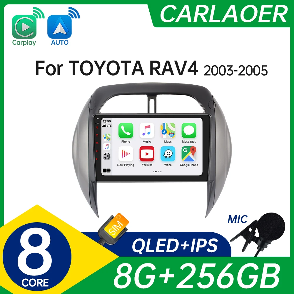2 din 안드로이드 자동 Carplay 자동차 라디오 멀티미디어 도요타 RAV4 2003-2005 자동차 안드로이드 자동차 재생 비디오 스테레오 GPS No 2din DVD