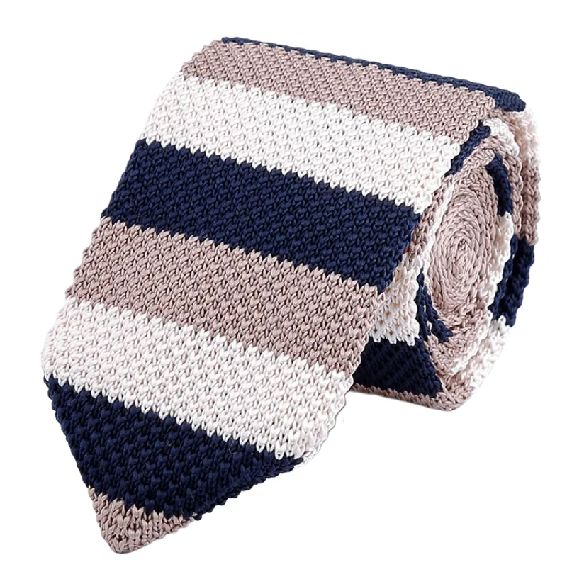 Men's Knitted Tie Leisure Triangle Striped Neckties For Man Woven Tie British Style Skinny Cravate For Party Knitting Ties neck ties