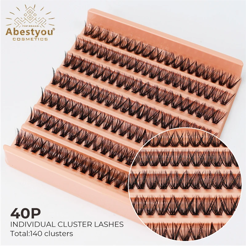 

Abestyou 3D Cluster Mink Lashes Volume D Curl 30/40/50D Individual PBT Silk 0.07 Eyelash Extensions Easy Lash Kit For Beginners