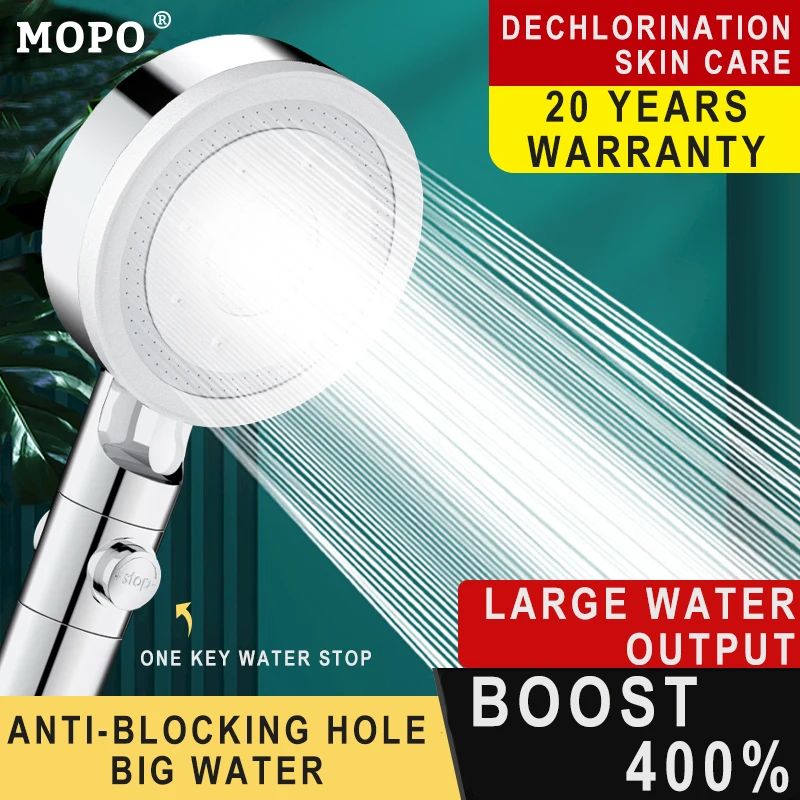 Shower Head High Pressure 6 Modes Adjustable Bathroom Filter One-key Stop Water Bathroom Accessories Toothbrushes Heads