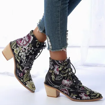 Women’s Ethnic Embroidered Ankle Boots 3