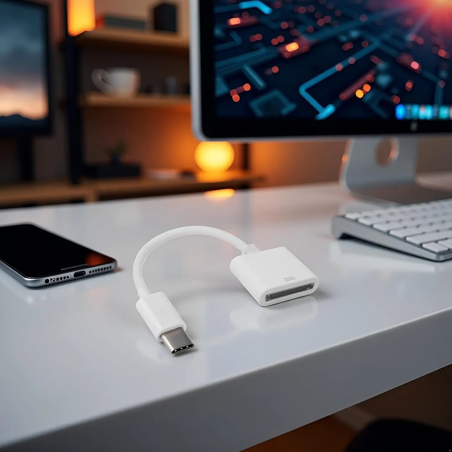 30pin Female to USB-C Sync Data Charging Adapter Cable USB Type C Cable USB Charging Cable USB Adapter