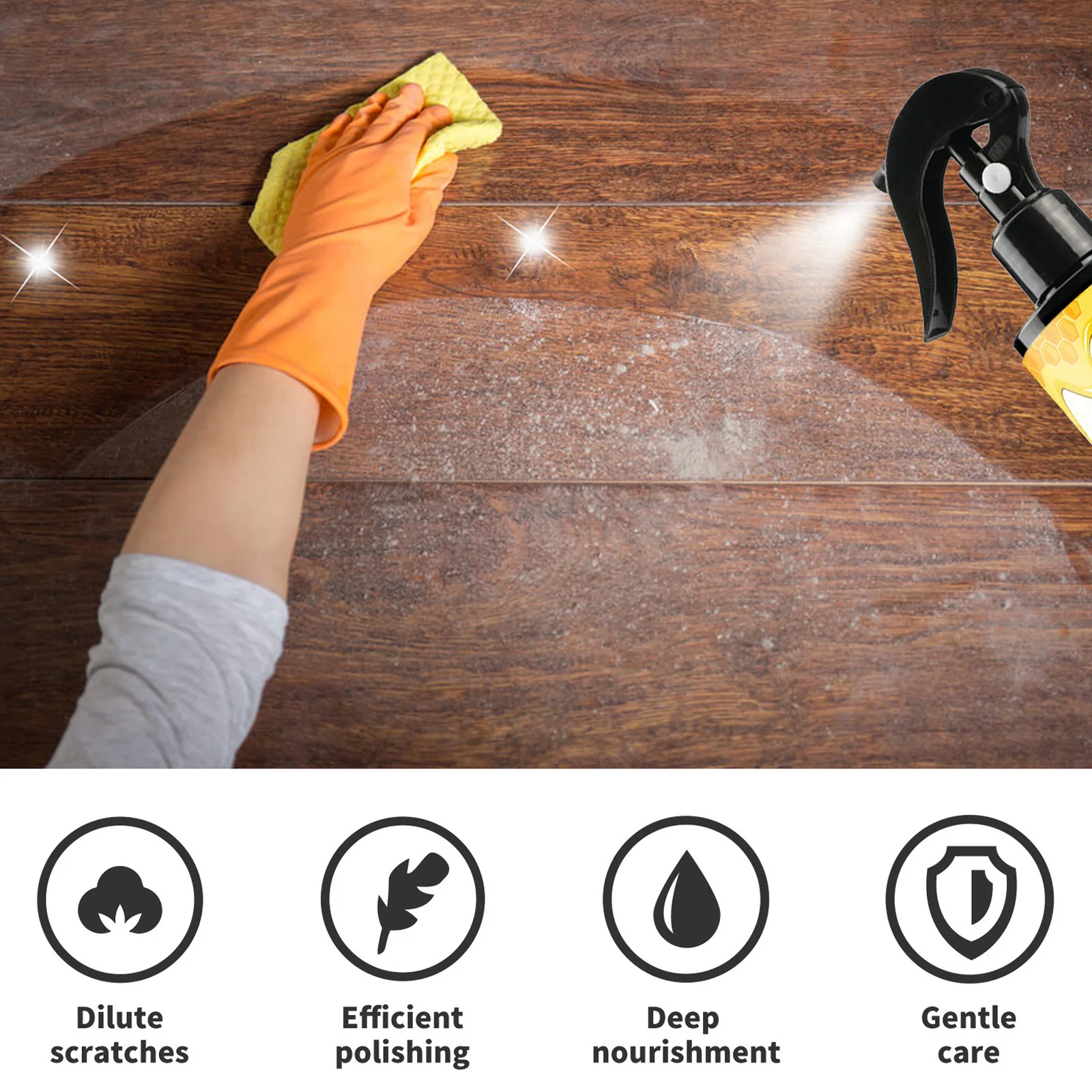 Furniture Polishing Beeswax Spray Wooden Floor Cleaning Maintenance Wood Table Shiny Wear Resistant Multipurpose Beeswax Agents