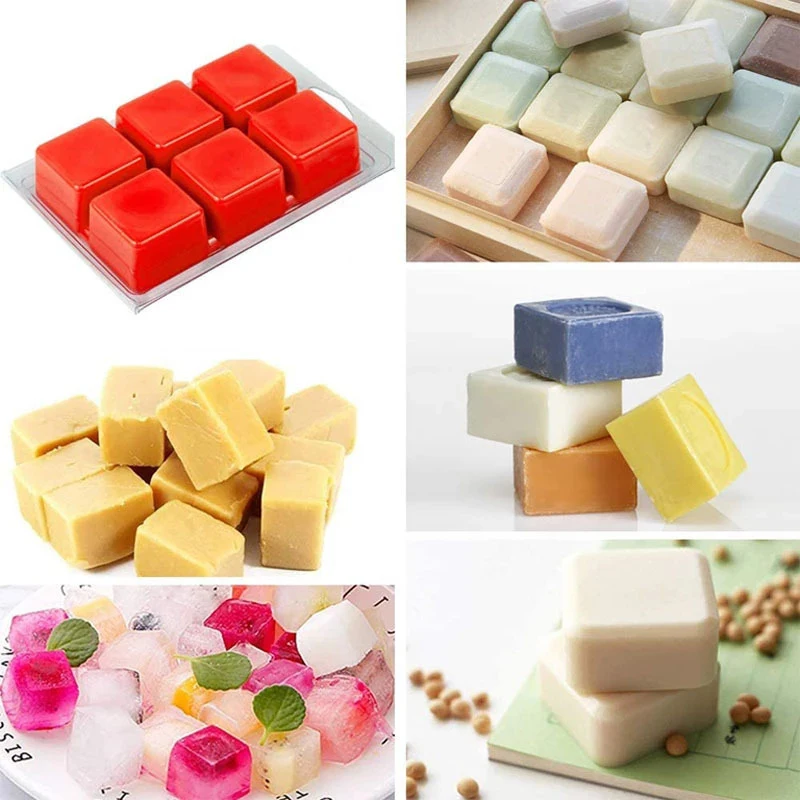 50  ν  Clamshells moulds 6 Cavity Cube Tray for Candle-Making & Soap