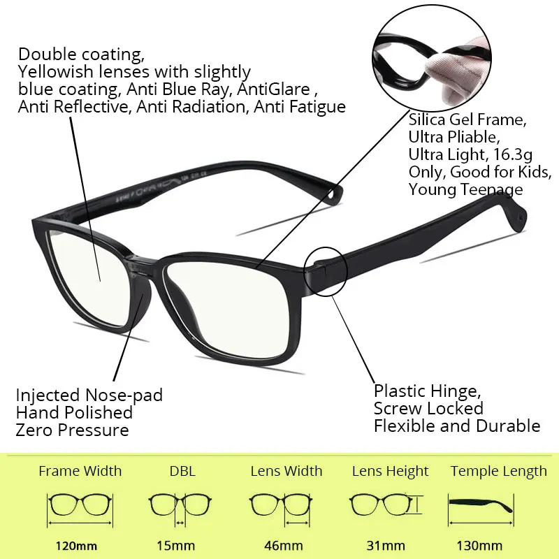 Vanlook Kids Anti Blue Ray Computer Glasses Boys Girls Silica Gel Teenage Protective Gaming Antireflective Children Spectacle