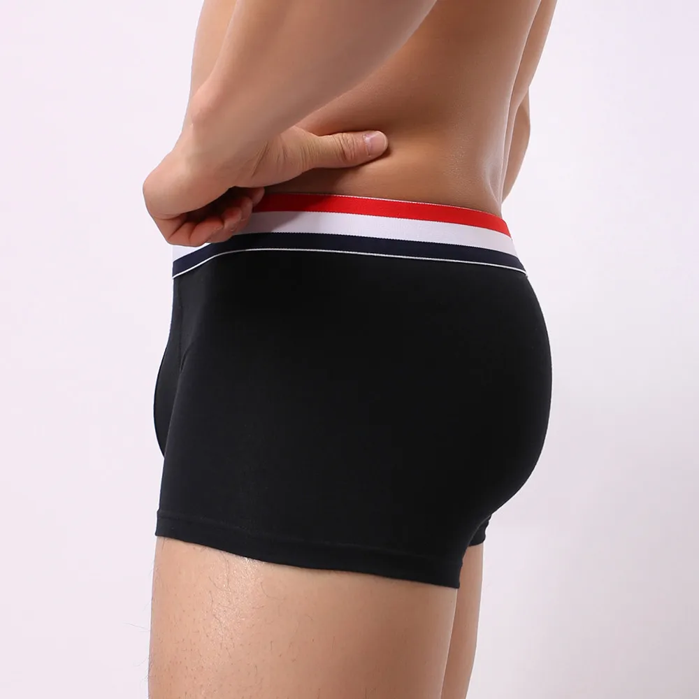 New Male Underpant Fashion Sexy Men's Boxer Solid Cotton Breathable Mens Elastic Underwear Men Boxers Shorts Male Underpants