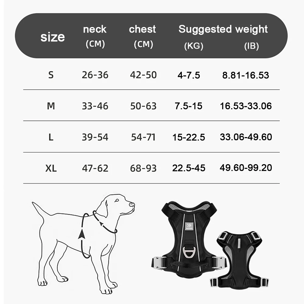 Premium Lightweight Dog Harness Breathable Mesh No-pull Pet Vest_voghion.com