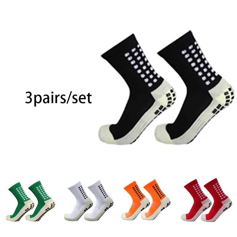 

Socks 3pairs Soccer Slip New Anti Cotton Sports Football Men Grip Socks calcetas antideslizantes de futbol