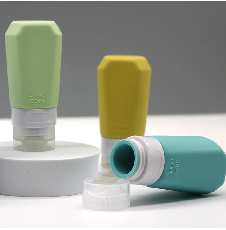 90ML Portable Silicone Travel Refill Bottle Shampoo Lotion Soap Liquid Refill Empty Bottle Skin Care Products Storage Container