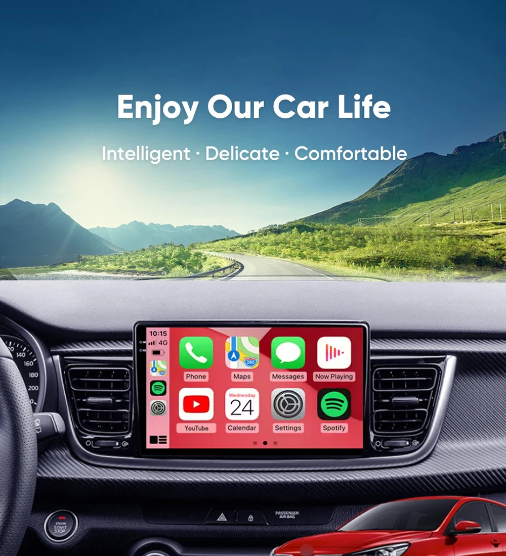Car Multimedia Player Car Radio Android 15 Carplay Auto Car Radio GPS Multimedia Video Player Stereo BT For Kia RIO Stonic YB