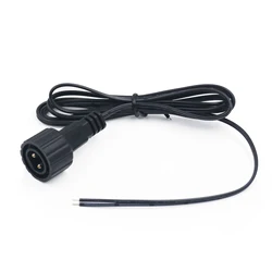Waterproof IP67 Male LED Connector, 2-Pin Black Cable - 10pcs (1.2M Male cable wire)