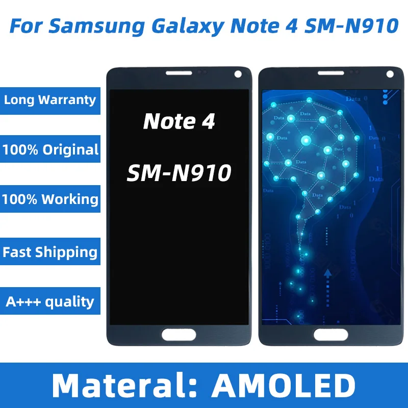 

Original Amoled With burn shadow Note4 LCD For SAMSUNG Galaxy Note 4 N910 N910F Display with Touch Screen Digitizer Assembly