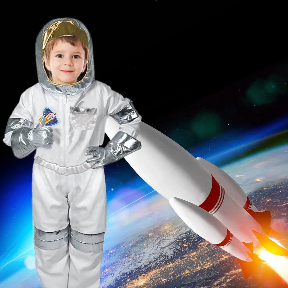 Crianças jogo de festa astronauta traje rpg