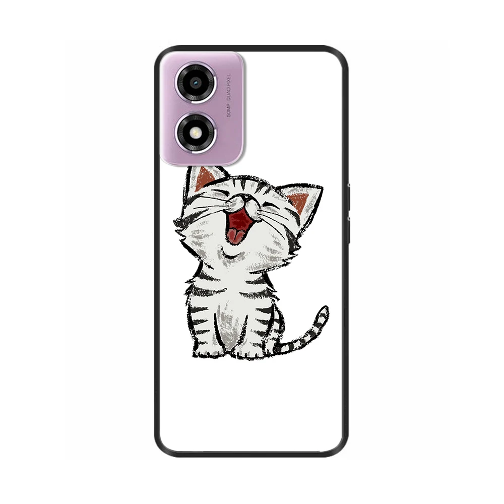 Motorola Moto E14 Soft TPU Silicone Protective Back Cover with Printed Design