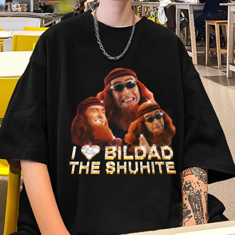 

Good Omens I Love Bildad The Shuhite Graphic T Shirts Men's Gothic Vintage T Shirts Fashion Casual Cozy T-shirts Streetwears Top