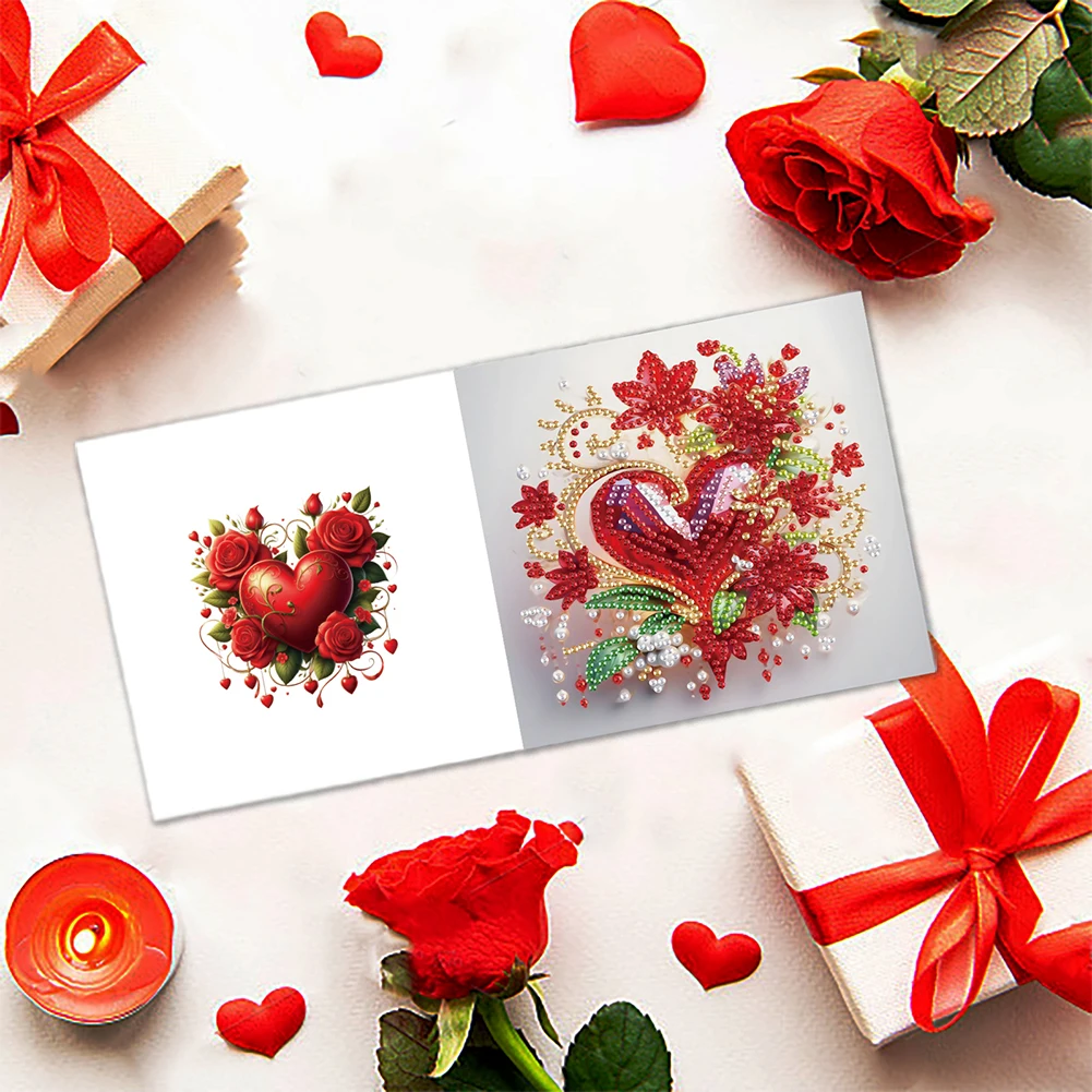 Valentines Day Angel Diamond Handmade Card DIY Diamond Painting Kit 6Pcs for Holiday Party Favors