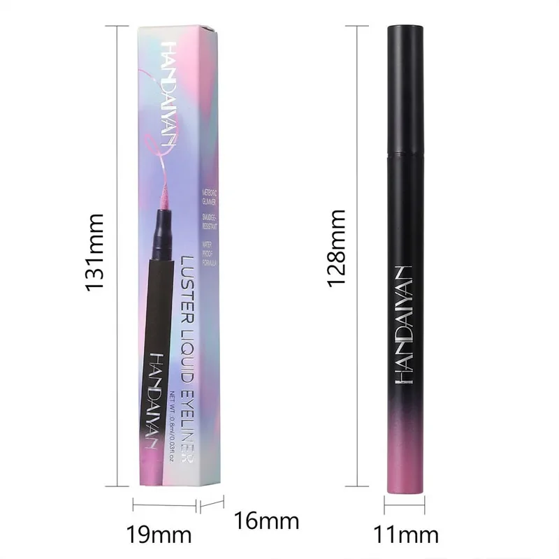 Diamond Shiny Eye Liner Eyeshadow Waterproof Quick-dry Silver Gold Metellic Pearlescent Liquid Eyeliner Silkworm Brighten Makeup 6