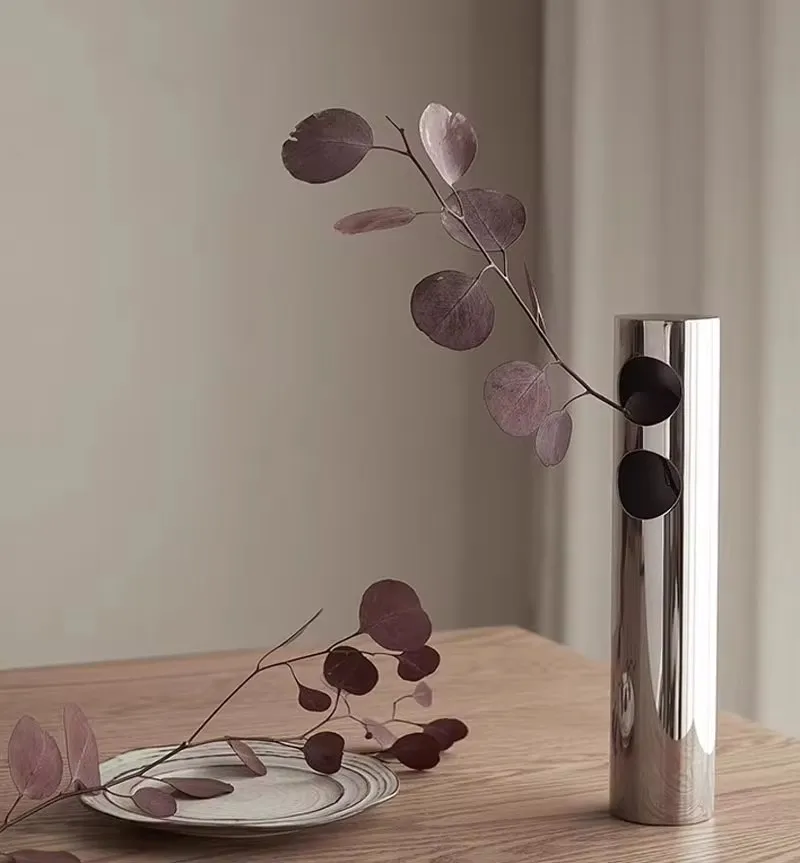 Flower Vase Decorative Centerpiece For Home or Wedding SUS304 Stainless Steel, 11.8" Tall (Silver) 4