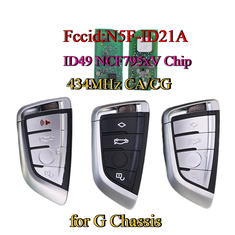 Fccid:N5F-ID21A 434MHz CA/CG ID49 NCF795xV ชิปรีโมทรถยนต์สำหรับ BMW ซีรีส์ 3 5 6 7 G รุ่น G01 G02 G08 G30 G31 G32 G38 X3 X5 X7