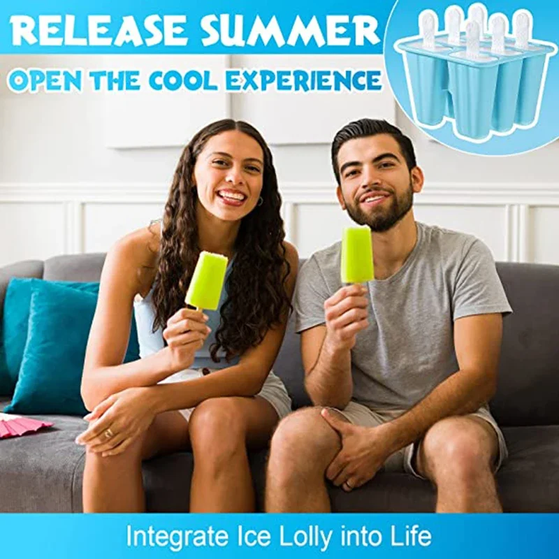 Popsicle Molds 6 Pieces Silicone Ice Pop Molds BPA Free Popsicle Mold Reusable Easy Release Ice Pop Make ice mold