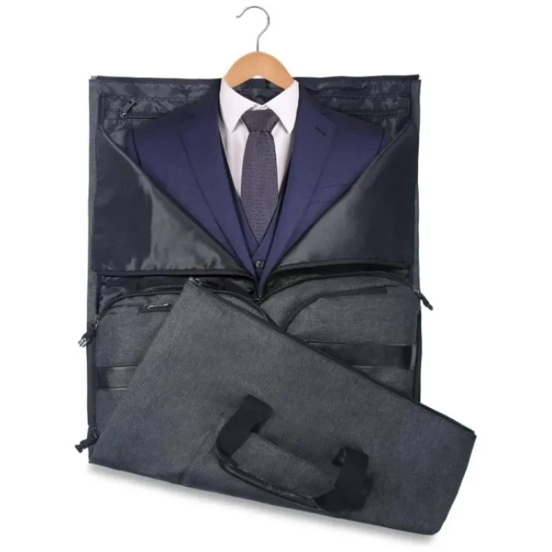 Portable Clothes Foldable Dust-Proof Suit Bag Travel Duffel Bag with Shoes Compartment for Gowns Coats Shirts and Dresses