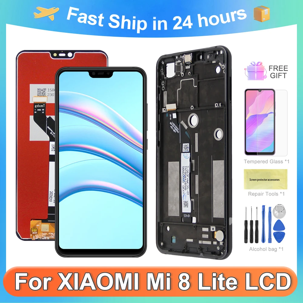 

6.26'' Original Screen For Xiaomi Mi 8 Lite M1808D2TG LCD Display Touch Screen Digitizer Assesmbly Replacement with Accessories