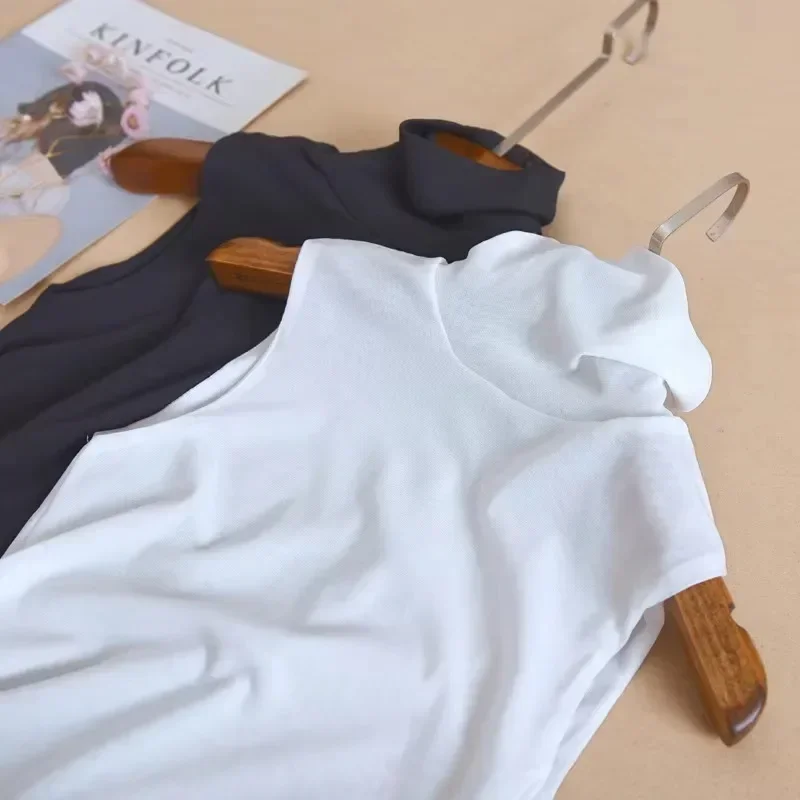 Camicia Donna,Camicia Finta In Due Pezzi Da Donna Retro Marrone Bottoni Lavorati A Maglia Cuciture Irregolari Risvolto Camicia Scozzese Manica Lunga Casual Elegante Top Camicetta A Contrasto Pullove - Foto 12