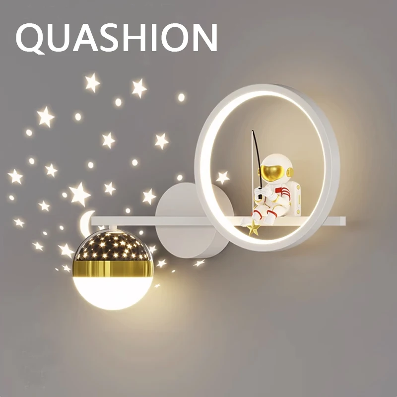 Quashion Modern Children Lampada Da Parete Star Projector Led Camera Da Letto Decorazione Applique Luce Astronauta Kid Room Apparecchio Di Illuminazio