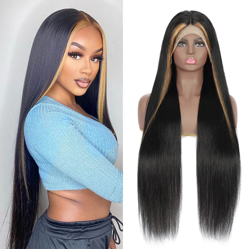 HighLightP1B27LaceFrontalWigHumanHairForBlackWomenPrepluckedBrazilianStraightHuman