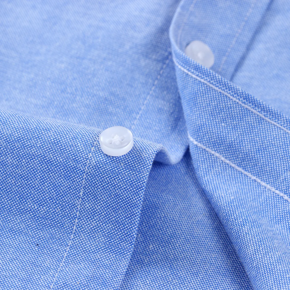 Men's Cotton Blend Long Sleeve Striped Oxford Woven Shirt Front Patch Chest Pocket Button-down Spring Autumn Casual Shirts cotton shirt,long sleeve shirt,men casual shirt