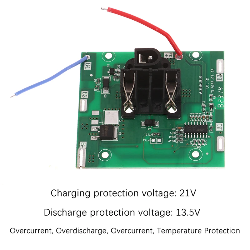1pc 21v Li Ion Battery Protection PCB Board Bms 5s 20A Electric Angle Grinder Drill Accessories 5.7*6.3cm angle grinder accessories
