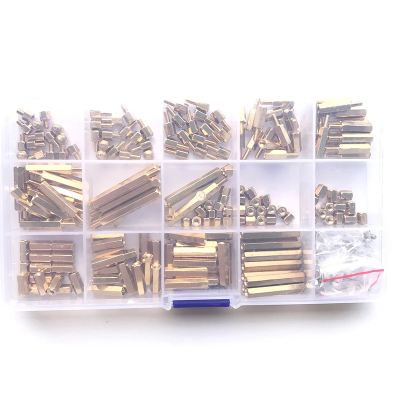 160/300pcs M2.5 Hex Brass Standoff PCB Motherboard Spacer Stainless Steel Screw Nut Thread Pillar Mount Male Female Spacer Bolt