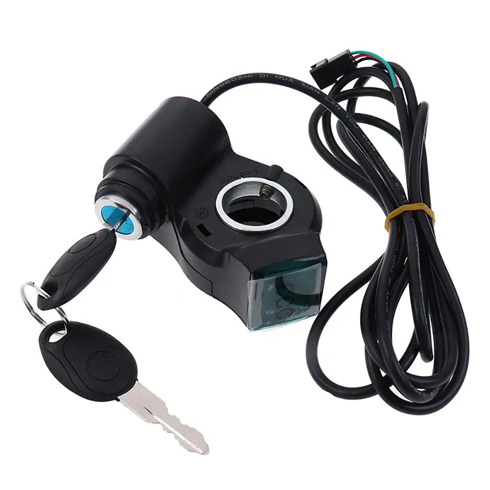 Electric Bike Throttle Thumb Throttle Voltmeter Digital Battery Voltage Red Screen Power Keys Lock Turning Handlebar Key Switch electric bike throttle,electric bike parts,electric bike switch