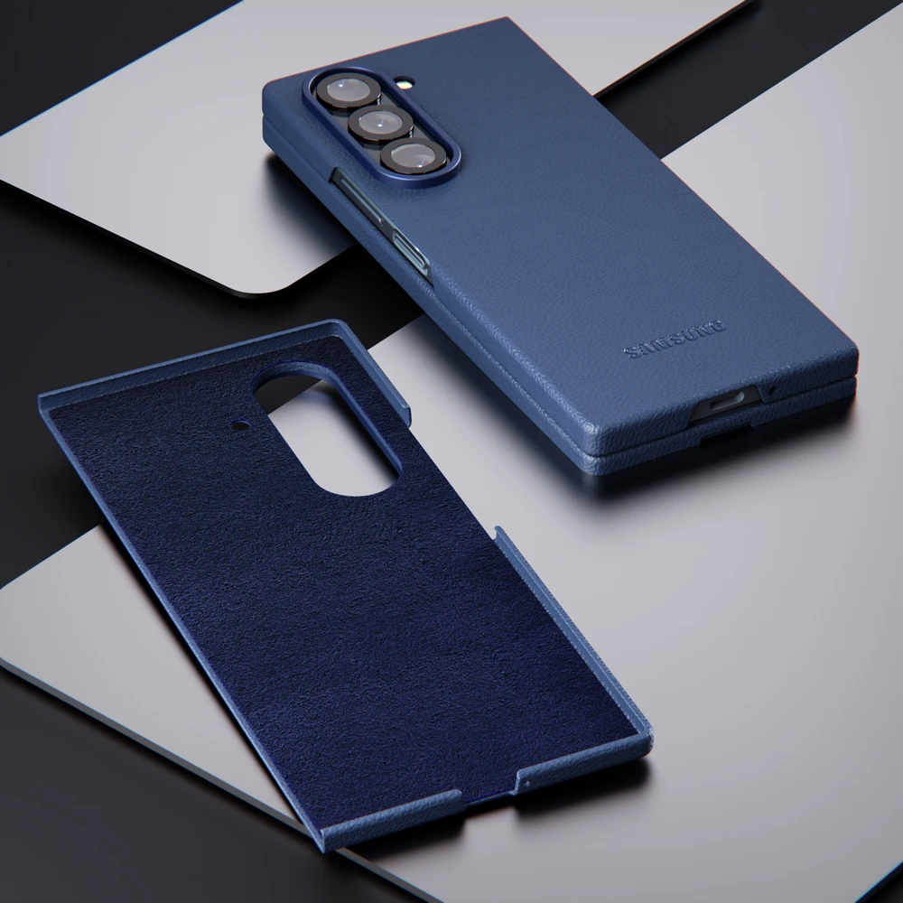 Luxury Original Leather Shockproof Protective Phone Back Cover with Textured Design