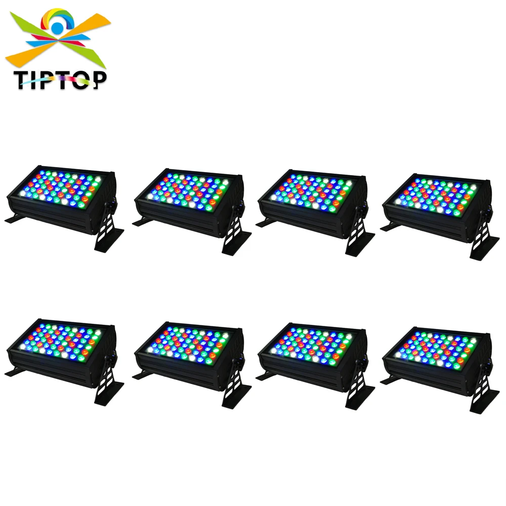 

TIPTOP 8XLOT 54x3W 4 Color Aluminum Waterproof RGBW Full Color Led Wall Washer Light DMX Auto Control 4CH 8CH 110V-240V