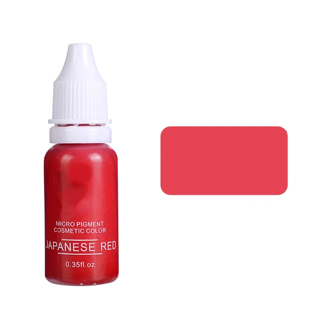 15ml Tattoo Ink Set Permanent Makeup Eyebrow Lips Eye Line Tattoo Color Microblading Pigment for Body Beauty Tattoo Art Supplies Japanese red