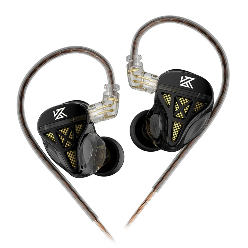 KZ-DQS 인이어 유선 이어폰, 3.5mm 플러그, 전문 하이파이 헤드셋, 노이즈 캔슬링 베이스 이어버드, 스포츠 게임 음악용