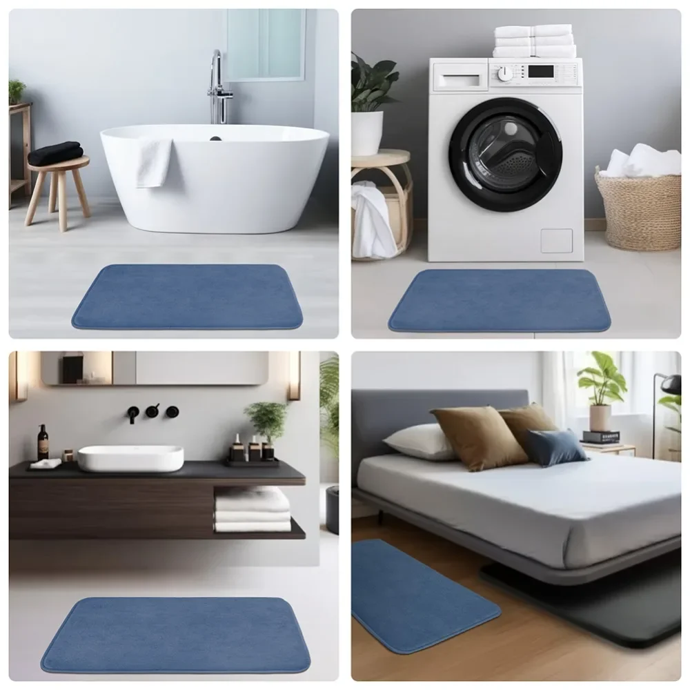 Memory Foam Bath Mats Bathroom Rug Non Slip Gray Black Soft Floors Mat Quick Absorbent Bathtub Carpet For Doormat Toilet Footpad