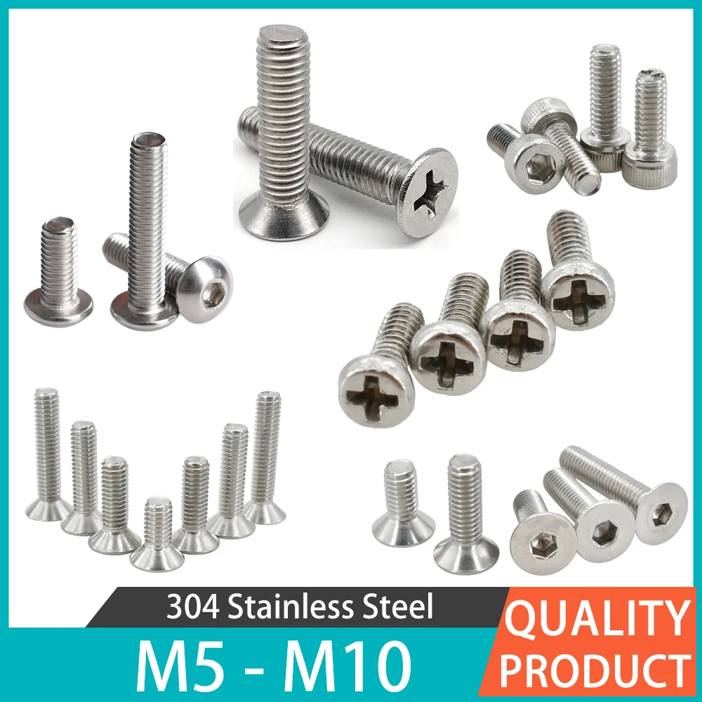 

Scooter Motorcycle Fairing Bolts Kit Allen Bolts Socket Cap Phillips Screws M5 M6 M8 M10 Stainless Steel Hex Hexagon Countersunk