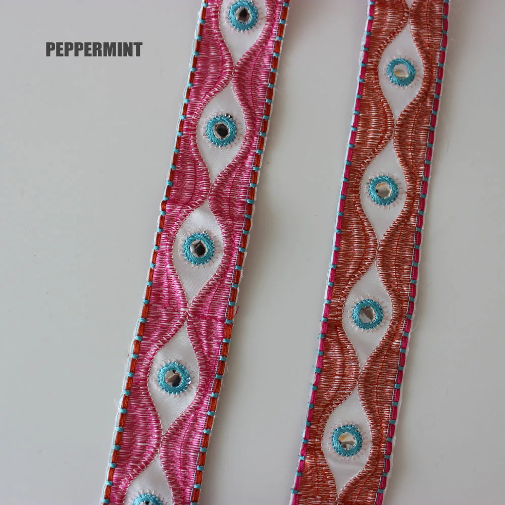 1Yard Ethnic Trim Embroidered Webbing DIY Handmade Sewing Fabric Ribbons Clothing Decorative Lace Trim