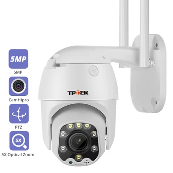 Telecamera IP Wifi PTZ 5MP Zoom ottico 5X Wi-Fi Sicurezza CCTV esterna Sorveglianza Speed Dome Video Camara Color Night Camhi Cam