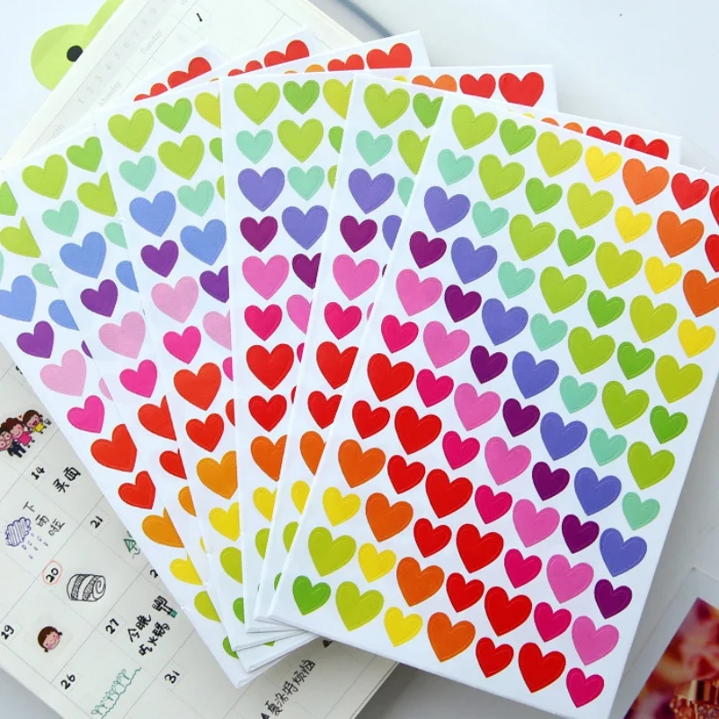 1Pcs/6sheet 작은 신선한 재미있는 색상 사랑 다섯개 별 모양 종이 장식 스티커 감사합니다 스티커 귀여운 미술 용품