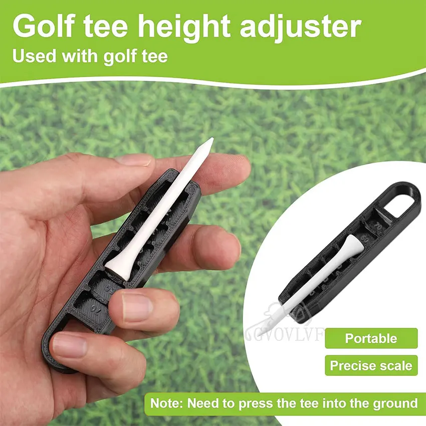 Golf Tee Height Adjuster Tees Holder Precision Adjustable Golf Tee Height Setup Tool Training Accessories White Black and Red
