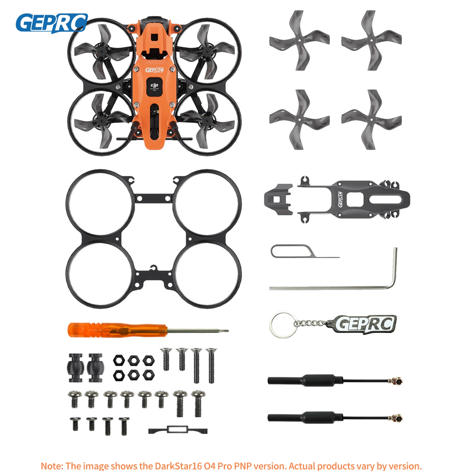 GEPRC DarkStar16 FPV Квадрокоптер O4 Воздушный блок PRO / WTFPV SPEEDX2 1003 14800KV 1,6-дюймовый оранжевый серый RC Дрон для фристайла thumbnail 6