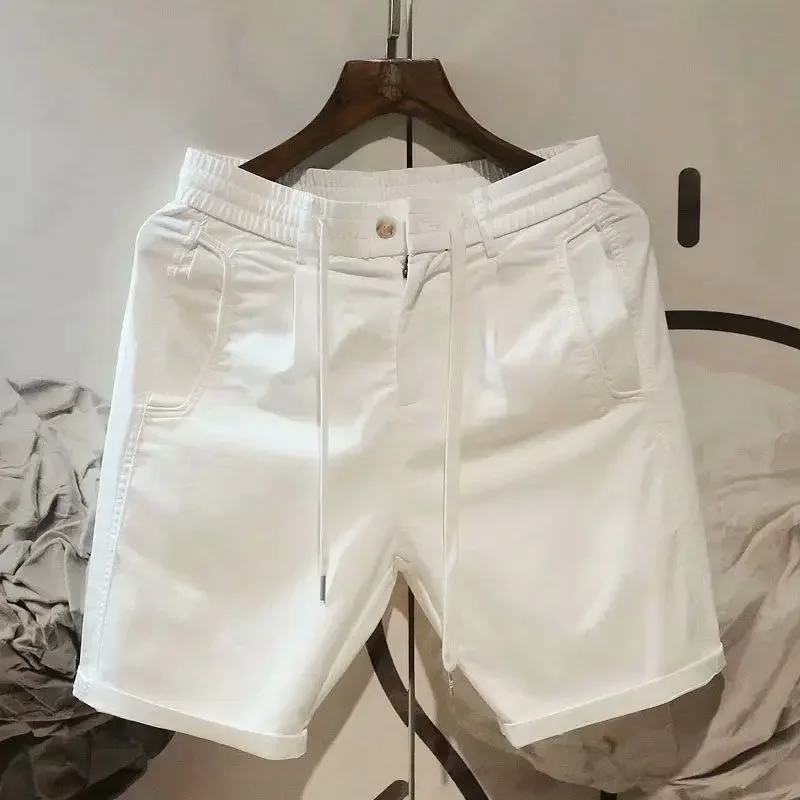 thumbnail image 1 of Pantalones cortos para hombre, cintura elástica con bolsillos, pantalones cortos cargo verdes para hombre, Y2k, ropa elegante y cómoda, nueva en Harajuku suelta, 1 of 5
