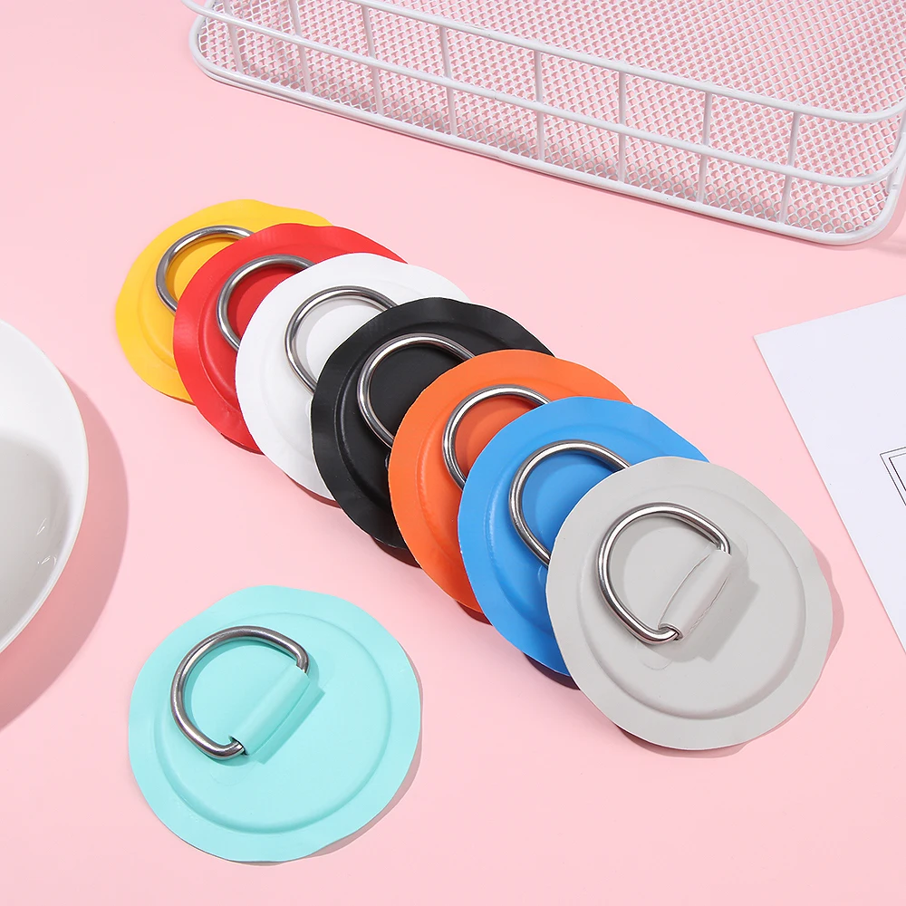 1/4Pcs Surfboard Dinghy Boat PVC Patch PVC D Rings Patch Deck Rigging Sup Board Round Ring Pad Kayaking Boat Surfing Accessories
