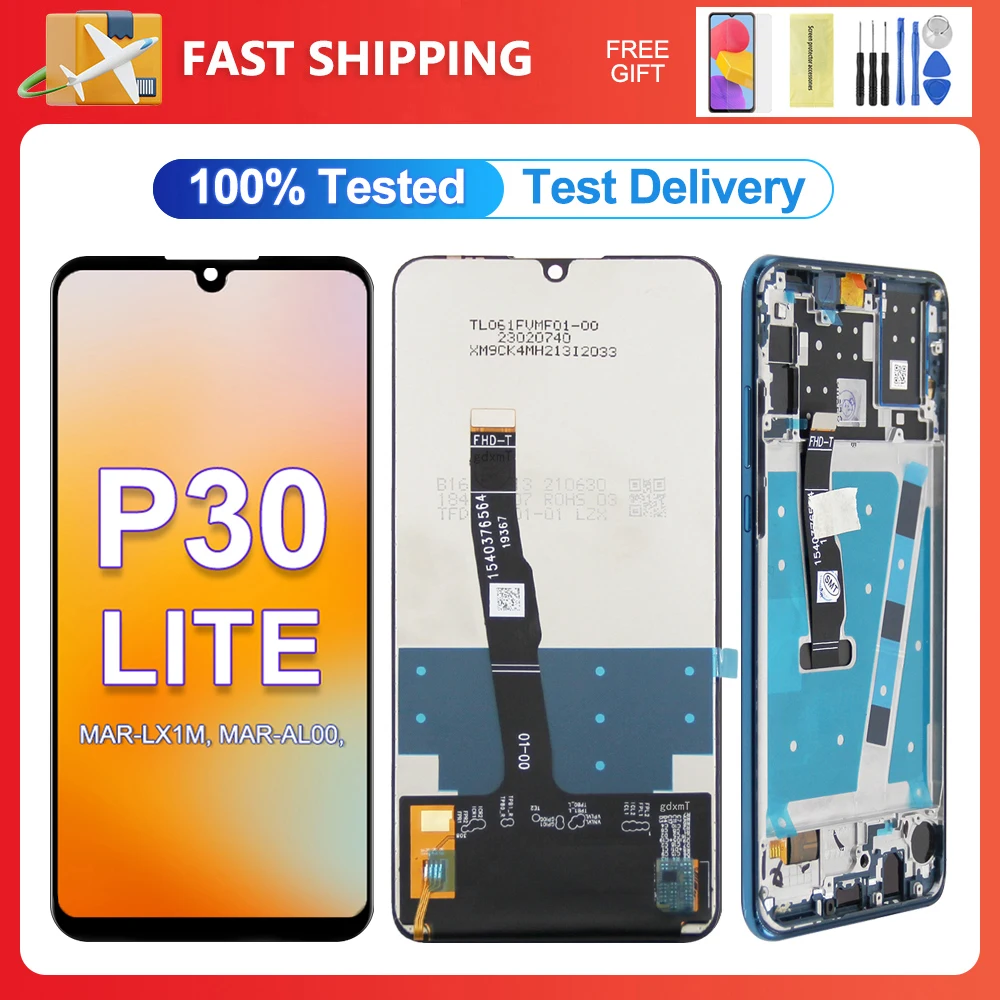 Test Al 100% Di Alta Qualità Per Huawei P30 Lite Display Lcd Digitizer Assembly Nova 4E Mar-Al00 Mar-Tl00 Mar-Lx2 Parte Di Riparazione