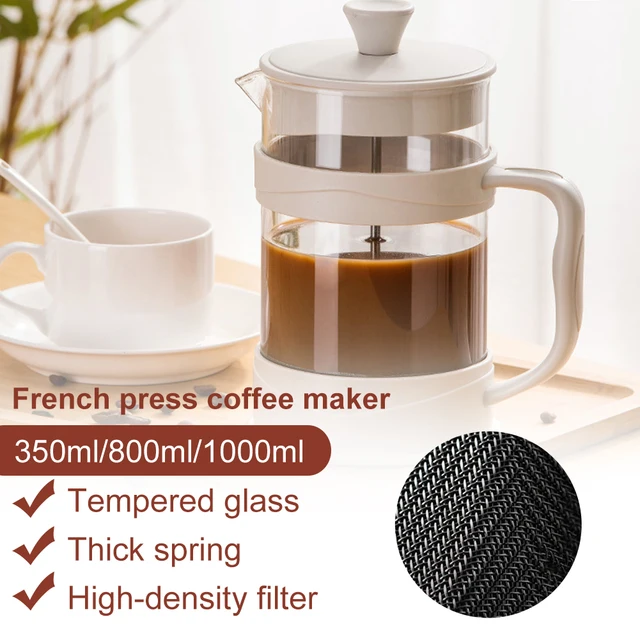  BTIHCEUOT Cafetera, Acero Inoxidable Vidrio Cafetera Francesa  Prensa Filtro Pot Hogar Tetera : Hogar y Cocina